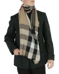 Burberry - Archive Check Cashmere Fringed Scarf - Lyst