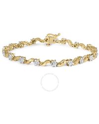 Haus of Brilliance - 10k Gold 1.00 Cttw Round-cut Diamond Floral S-link 7.50" Bracelet - Lyst