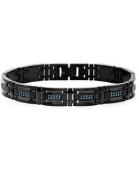 Robert Alton - 1/2Ctw Diamond Stainless Steel Double Row With Finish Link Bracelet - Lyst