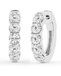 Brilliant Diamond - 1.0 Carat Round Lab Grown Diamond Hoop Earrings - Lyst