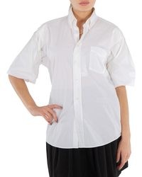 MM6 by Maison Margiela - Mm6 Maison Margiela Ladies Short-Sleeve Cotton Shirt, Brand Size 40 (Us - Lyst