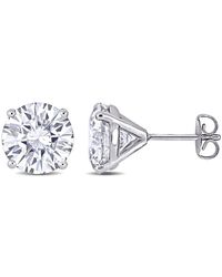 Amour - 5-1/2 Ct Dew Created Moissanite Solitaire Stud Earrings - Lyst