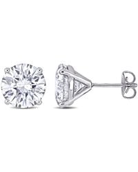 Amour - 5-1/2 Ct Dew Created Moissanite Solitaire Stud Earrings - Lyst