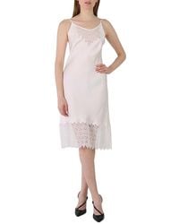 Burberry - Ladies Lace Trim And Monogram Detail Silk Satin Lingerie Dress, Brand Size 4 (Us - Lyst