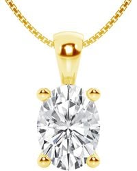 Brilliant Diamond - 1/2 Carat Oval Lab Grown Diamond Solitaire Pendant Necklace - Lyst