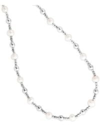 Tresorra - Sterling Pearl Bead Chain Necklace - Lyst