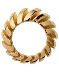 Burberry - Engraved Logo Spiral Plated Ring - Lyst