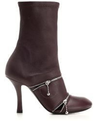 Burberry - Peep 100Mm Leather Boots, Brand Size 39 Us - Lyst
