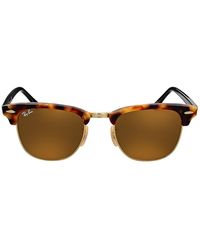 Ray-Ban - Clubmaster Fleck Brown Classic B-15 Square Sunglasses Rb3016 1160 - Lyst