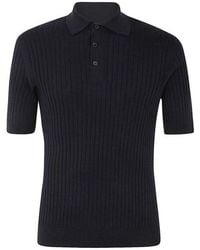 Brunello Cucinelli - Cotton Ribbed Polo Sweater, Brand Size 44 (Us - Lyst