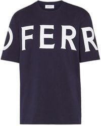 Ferragamo - Logo-Print Cotton T-Shirt - Lyst