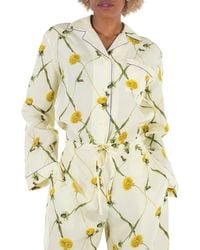 Burberry - Dandelion-Print Silk Pyjama Shirt, Brand Size 4 Us - Lyst