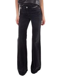 Stella McCartney - Falabella Cotton Denim Flared Leg Jeans, Waist - Lyst