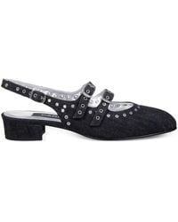 CAREL PARIS - Denim Fabric Queen Slingback Mary Janes, Brand Size 37 Us - Lyst