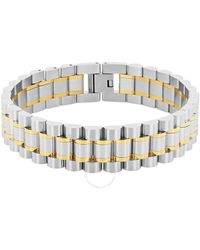 Robert Alton - Watch Link Stainless Steel Bracelet With Yellow Finish - Lyst