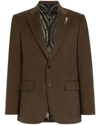 Roberto Cavalli - Tiger Tooth Cotton Blazer Jacket, Brand Size 56 Us - Lyst
