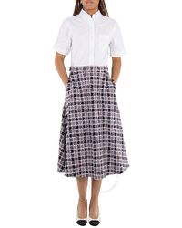 Thom Browne - Tweed Prince Of Wales Check Shirt Dress, Brand Size 38 (Us - Lyst