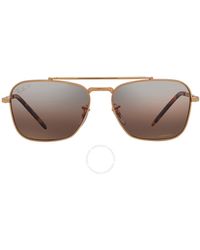 Ray-Ban - New Caravan Polarized Clear Gradient Dark Brown Rectangular Sunglasses Rb3636 9196g5 55 - Lyst
