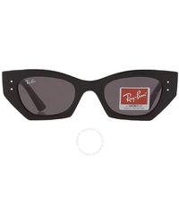 Ray-Ban - Zena Bio Based Dark Grey Irregular Sunglasses Rb4430 667787 49 - Lyst