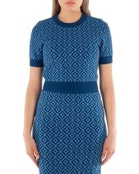 Michael Kors - Logo Jacquard Cropped Sweater - Lyst
