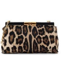Dolce & Gabbana - Marlene Leopard Print Goatskin Shoulder Bag - Lyst