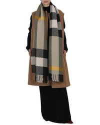 Burberry - Hunter Check-Pattern Wool Scarf - Lyst