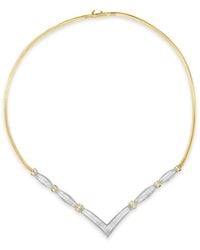 Haus of Brilliance - 14K And 3.00 Cttw Round And Princess Cut Diamond "V" Shape Statement Necklace - Lyst