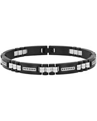 Robert Alton - 1/4Ctw Diamond Stainless Steel Finish Bracelet - Lyst
