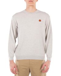 KENZO - Flower Applique Long Sleeve Sweater - Lyst