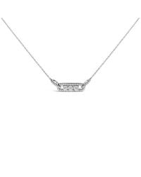 Haus of Brilliance - Sterling 1/5 Cttw Round Diamond 3 Stone Station Bar Necklace - Lyst