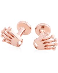 Rolex - 18 Kt Everose Crown Cufflinks - Lyst