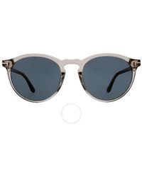 Tom Ford - Aurele Blue Oval Sunglasses Ft0904 57v 52 - Lyst