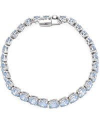 Swarovski - Rhodium Plated Round Cut Matrix Tennis Bracelet - Lyst