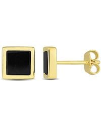 Amour - 1 Ct Tgw Onyx Square Stud Earrings - Lyst
