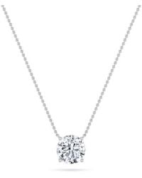 Mure And Co - 3Ctw Round Shaped Lab Grown Diamond (G/Vs) Solitaire Necklace - Lyst