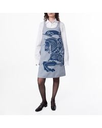 Burberry - Equestrian Knight Motif Sleeveless Denim Dress, Brand Size 8 (Us - Lyst