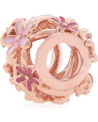 PANDORA - Daisy Rose Charm With Shaded Enamel - Lyst