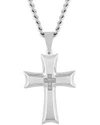 Robert Alton - 1/20 Ctw Celtic Stainless Steel Cross Pendant With Diamonds - Lyst