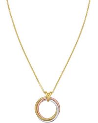 Tresorra - 14K Yelow Rose Trinity Circle Necklace - Lyst