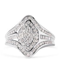 Haus of Brilliance - 14K 3/4 Cttw Round And Baguette Cut Diamond Cluster Ring (H-I Color, I1-I2 Clarity) - Lyst
