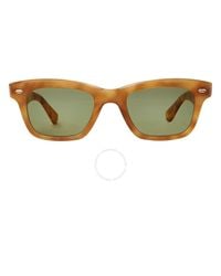 Garrett Leight - Grove Sun Green Rectangular Sunglasses 2143 Emt/grn 48 - Lyst