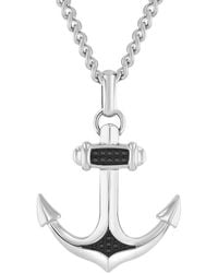 Robert Alton - Diamond Accent Stainless Steel With Finish Anchor Pendant - Lyst