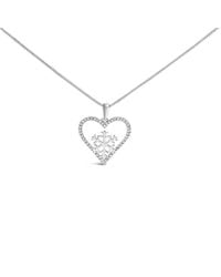 Haus of Brilliance - 925 Sterling 1/10Ct Tdw Diamond Heart Pendant Necklace 18" - Lyst