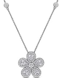 Created Forever - 3 1/4Ct Tw Lab-Grown Diamond Flower Pendant With Chain - Lyst