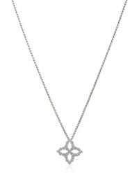 Roberto Coin - 18k White Gold Diamond Encrusted Princess Flower Pendant - Lyst