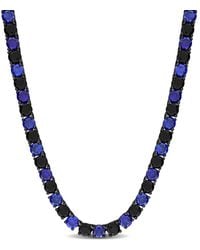 Amour - 40 Ct Tgw Created And Sapphire Tennis Necklace - Lyst