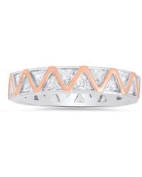 Kylie Harper - Sterling Two-Tone Trillion-Cut Cz Eternity Band Ring - Lyst