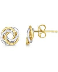Kylie Harper - Ladies 14K Two-Tone Open Center Diamond-Cut Love Knot Earrings - Lyst