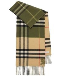 Burberry - Contrast Check Cashmere Scarf - Lyst
