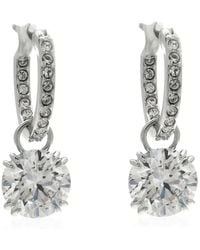Swarovski - Ladies Constella Rhodium Plated Drop Earrings - Lyst